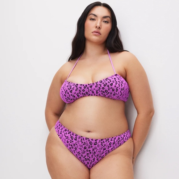 GOOD AMERICAN Purple Leopard Cheeky Bikini Set - Picture 1 of 5